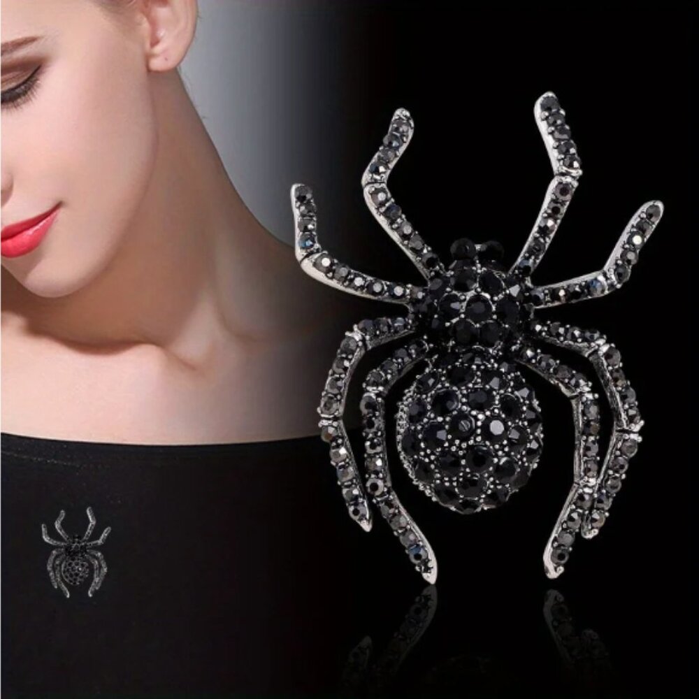 🍏50% OFF/3+...Black Spider Brooch